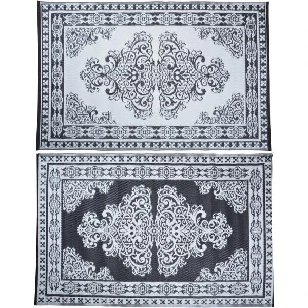 ESSCHERT DESIGN Tuintapijt Perzisch Zwart/wit 180 × 120cm 4 ESSCHERT DESIGN Tuintapijt Perzisch Zwart/wit 180 × 120cm - Afbeelding 2