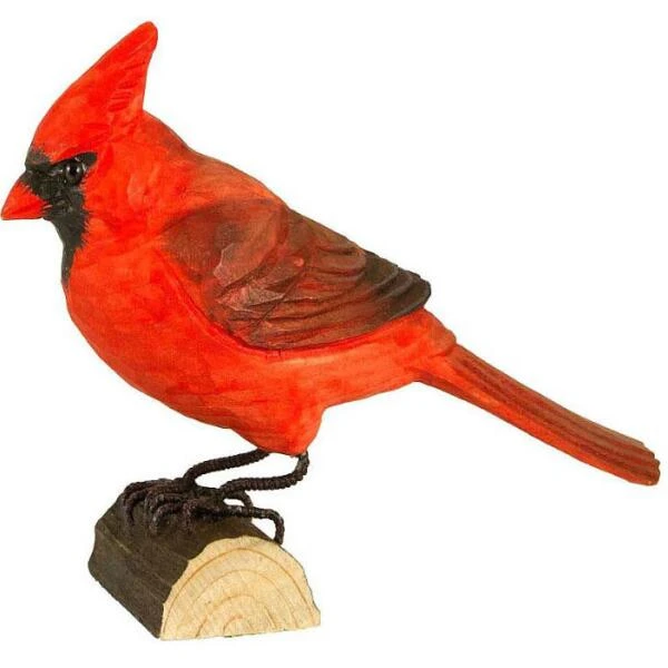 Rode Kardinaal In Lindenhout - Handgemaakt 3 Rode Kardinaal In Lindenhout - Handgemaakt