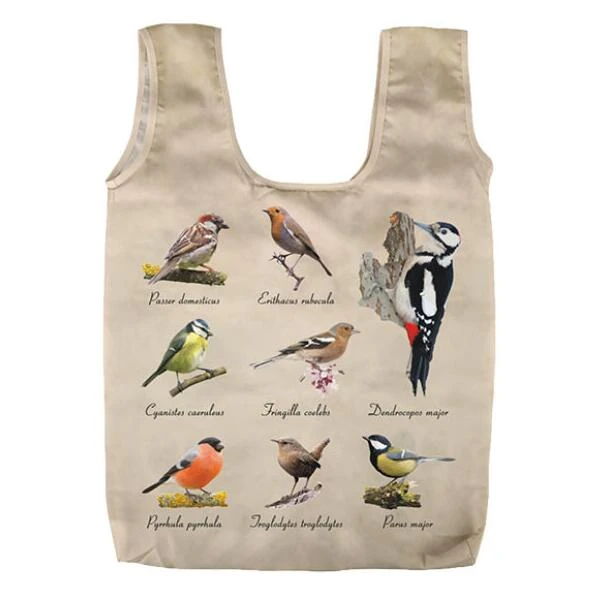 ESSCHERT DESIGN Opvouwbare Tas Vogelprint 4 ESSCHERT DESIGN Opvouwbare Tas Vogelprint - Afbeelding 2