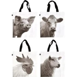 ESSCHERT DESIGN Boodschappentas Volwassen Boerderijdieren - Large