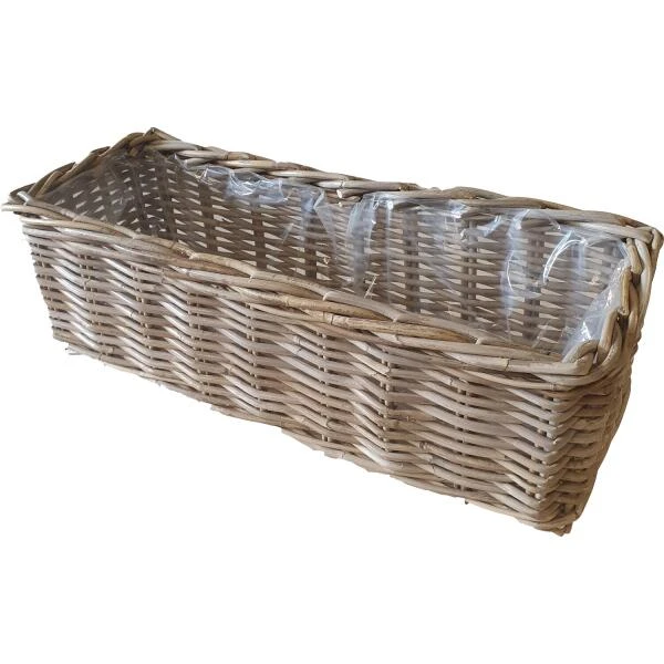 Rieten Bloembak 60 × 23 × H 20 Cm 3 Rieten Bloembak 60 × 23 × H 20 Cm