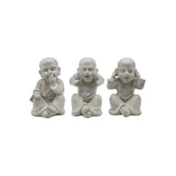 Monniken 'horen, Zien En Zwijgen' - Fiberclay - Set Van 3 Stuks