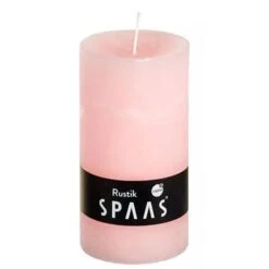 Rustieke Cilinderkaars Lichtroze - 60 Uren