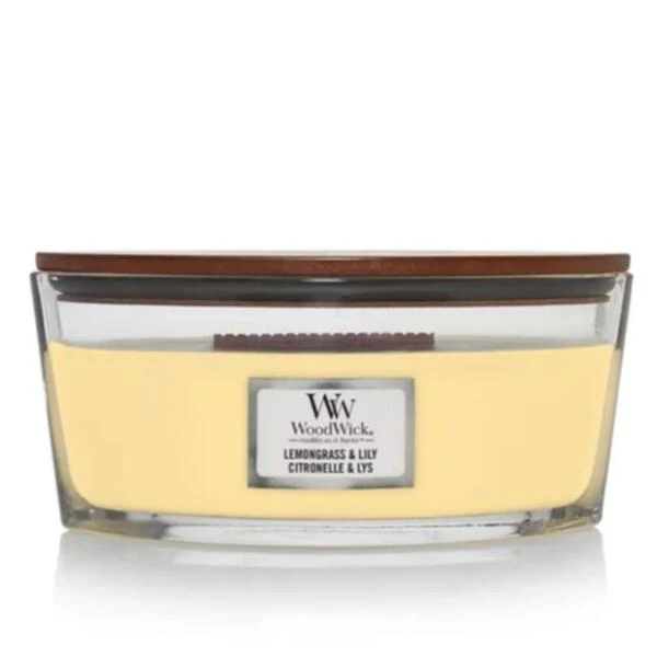 WoodWick Ellipse Candle - Lemongrass & Lily 4 WoodWick Ellipse Candle - Lemongrass & Lily - Afbeelding 2
