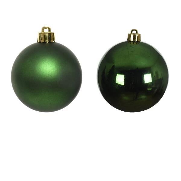 Kerstballen Glas Ø 8 Cm - Dennengroen - Set Van 6 Stuks 4 Kerstballen Glas Ø 8 Cm - Dennengroen - Set Van 6 Stuks - Afbeelding 2