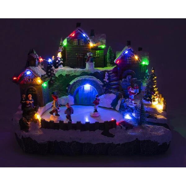 Kerstdorp Met Schaatspiste - 33 × 26 × 24,5 Cm 4 Kerstdorp Met Schaatspiste - 33 × 26 × 24,5 Cm - Afbeelding 2