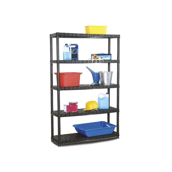 Rek Met 5 Legborden Kunststof - 185 X 120 X 40 Cm 3 Rek Met 5 Legborden Kunststof - 185 X 120 X 40 Cm