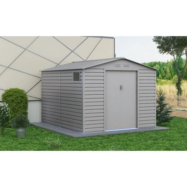 Sinolily Evan Plus E Tuinhuis Met Dubbele Schuifdeur En Raam - 8,84 M² - Grijs 3 Sinolily Evan Plus E Tuinhuis Met Dubbele Schuifdeur En Raam - 8,84 M² - Grijs