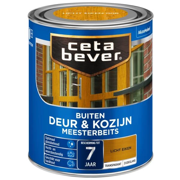Cetabever Meesterbeits Deur & Kozijn Transparant Zijdeglans, Licht Eiken - 750 Ml 3 Cetabever Meesterbeits Deur & Kozijn Transparant Zijdeglans, Licht Eiken - 750 Ml