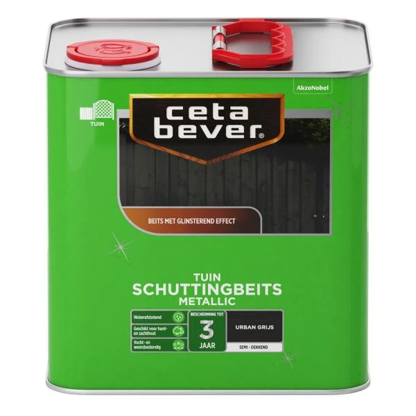 Cetabever Schuttingbeits Metallic Semi - Dekkend, Urban Grijs - 2,5 L 3 Cetabever Schuttingbeits Metallic Semi - Dekkend, Urban Grijs - 2,5 L