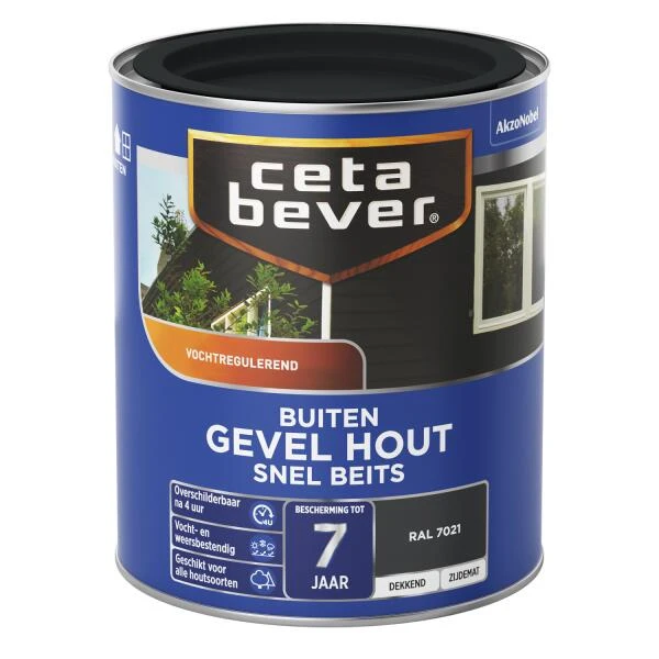 Cetabever Snelbeits Gevel Hout Dekkend, Ral 7021 - 750 Ml 3 Cetabever Snelbeits Gevel Hout Dekkend, Ral 7021 - 750 Ml