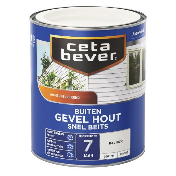 Cetabever Snelbeits Gevel Hout Dekkend, Ral 9010 - 750 Ml 3 Cetabever Snelbeits Gevel Hout Dekkend, Ral 9010 - 750 Ml