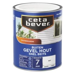 Cetabever Snelbeits Gevel Hout Dekkend, Wit - 750 Ml
