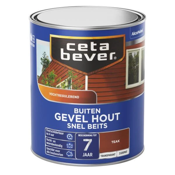 Cetabever Snelbeits Gevel Hout Transparant, Teak - 750 Ml 3 Cetabever Snelbeits Gevel Hout Transparant, Teak - 750 Ml