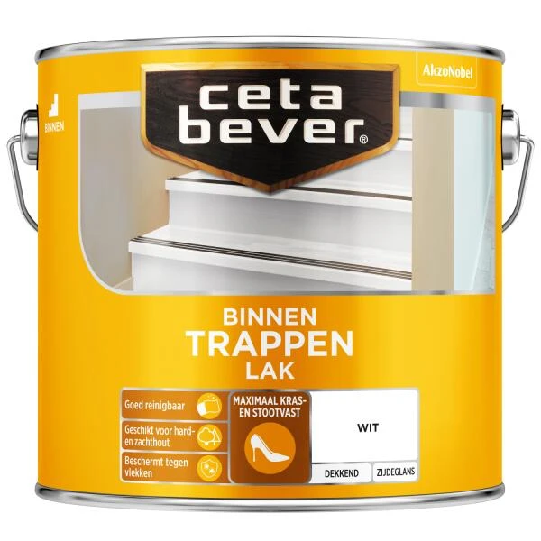 Cetabever Trappenlak Dekkend, Wit - 2,5 L 3 Cetabever Trappenlak Dekkend, Wit - 2,5 L