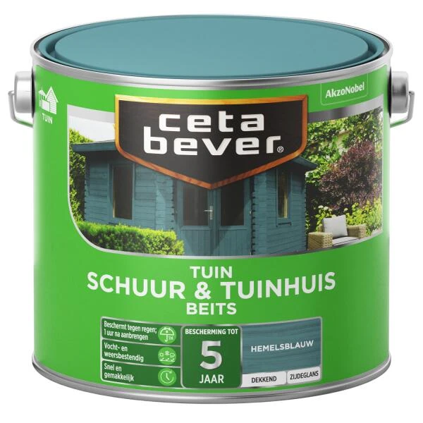 Cetabever Tuinbeits Schuur & Tuinhuis Dekkend, Hemelsblauw - 2,5 L 3 Cetabever Tuinbeits Schuur & Tuinhuis Dekkend, Hemelsblauw - 2,5 L