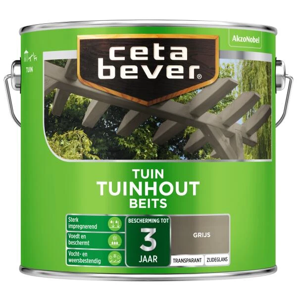 Cetabever Tuinbeits Tuinhout Transparant, Grijs (tuin 2018) - 2,5 L 3 Cetabever Tuinbeits Tuinhout Transparant, Grijs (tuin 2018) - 2,5 L