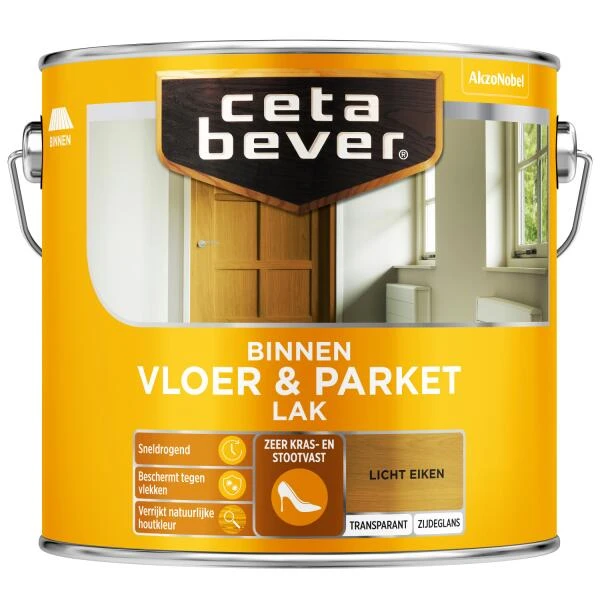 Cetabever Vloer- & Parketlak Transparant, Licht Eiken - 2,5 L 3 Cetabever Vloer- & Parketlak Transparant, Licht Eiken - 2,5 L