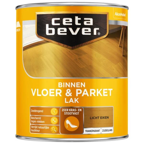 Cetabever Vloer- & Parketlak Transparant, Licht Eiken - 750 Ml 3 Cetabever Vloer- & Parketlak Transparant, Licht Eiken - 750 Ml