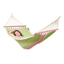 LA SIESTA Eenpersoons Spreidstok Hangmat Outdoor - Fruta Kiwi -Tuingereedschap Winkel fruta kiwi single spreader bar hammock outdoor 1609770130 401 600
