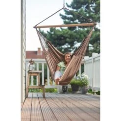 LA SIESTA Hangstoel Habana Kingsize - Chocolade -Tuingereedschap Winkel habana chocolate organic cotton kingsize hammock chair 1609770146 679 600