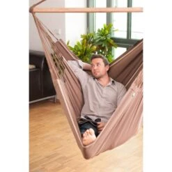 LA SIESTA Hangstoel Habana Kingsize - Chocolade -Tuingereedschap Winkel habana chocolate organic cotton kingsize hammock chair 1609770146 680 600