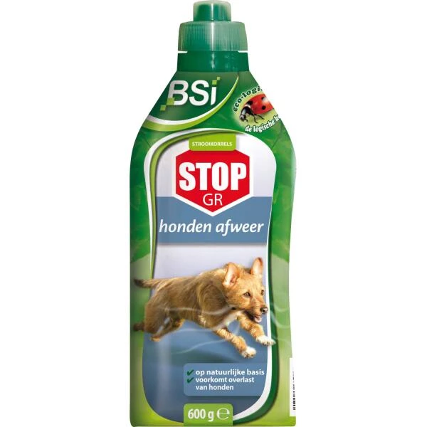 BSI Honden Afweer Ecologische Strooikorrels STOP GR 600 G 3 BSI Honden Afweer Ecologische Strooikorrels STOP GR 600 G