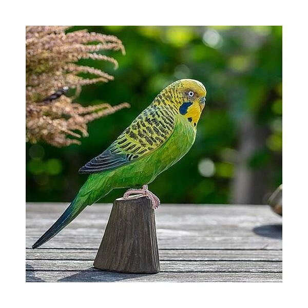 Grasparkiet In Lindenhout - Handgemaakt 4 Grasparkiet In Lindenhout - Handgemaakt - Afbeelding 2