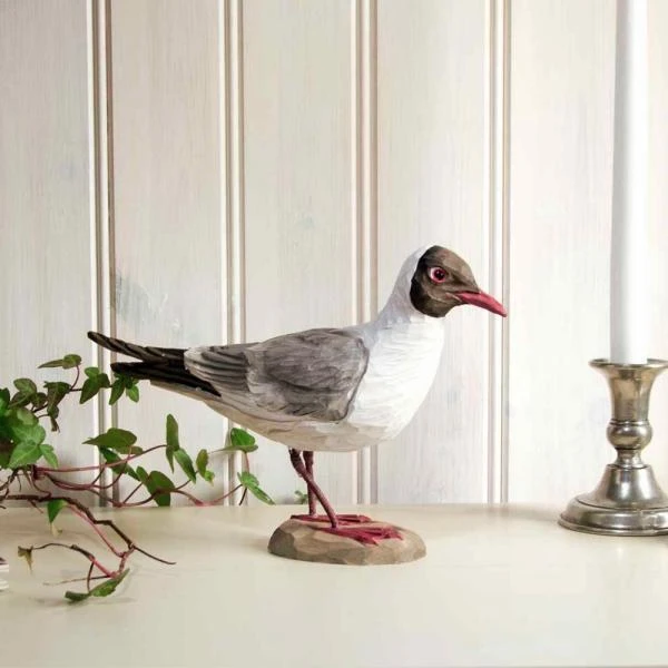 Houten Vogel - Kokmeeuw 3 Houten Vogel - Kokmeeuw