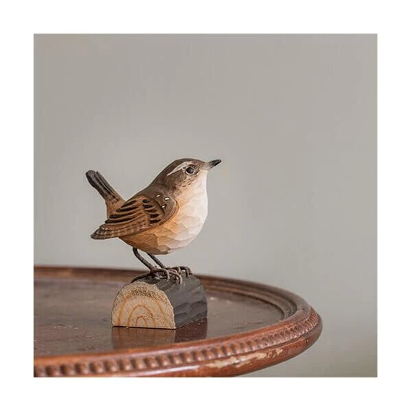 Winterkoninkje In Lindenhout - Handgemaakt 4 Winterkoninkje In Lindenhout - Handgemaakt - Afbeelding 2