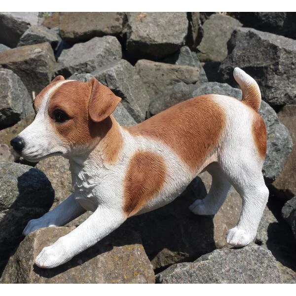 Speelse Jack Russel Levensecht Tuinbeeld 4 Speelse Jack Russel Levensecht Tuinbeeld - Afbeelding 2