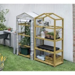 Vegtrug Kweekkas Met Houten Frame - 4 Rekken -Tuingereedschap Winkel kweekkas vegtrug 4 rekken 1625039832 4 600