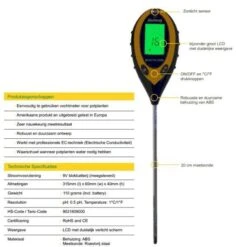 4 In 1 Meter (pH, Licht, Temperatuur En Vocht) 7 4 In 1 Meter (pH, Licht, Temperatuur En Vocht) -Tuingereedschap Winkel meetapparatuur 4 in 1 1484056061 4 600