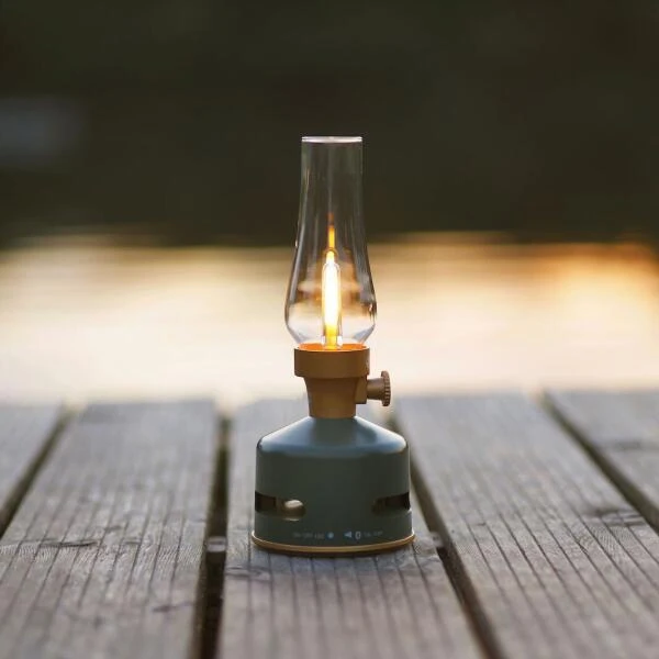 MoriMori Retrolamp Met Speaker - Dennegroen 4 MoriMori Retrolamp Met Speaker - Dennegroen - Afbeelding 2