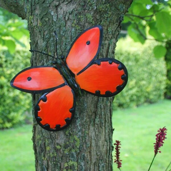 Vlinder Oranje Muurdecoratie - Afbeelding 2