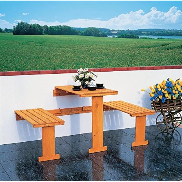 Opklapbare Balkonset (tafeltje + Bankjes) 3 Opklapbare Balkonset (tafeltje + Bankjes)