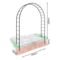 Rozenboog London 230 × 240 × 40 Cm - Zwart 9 Rozenboog London 230 × 240 × 40 Cm - Zwart -Tuingereedschap Winkel rozenboog london zwart 1648033918 5 600