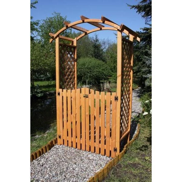 Houten Rozenboog Met Deurtjes 130 × 70 × 206 Cm 4 Houten Rozenboog Met Deurtjes 130 × 70 × 206 Cm - Afbeelding 2