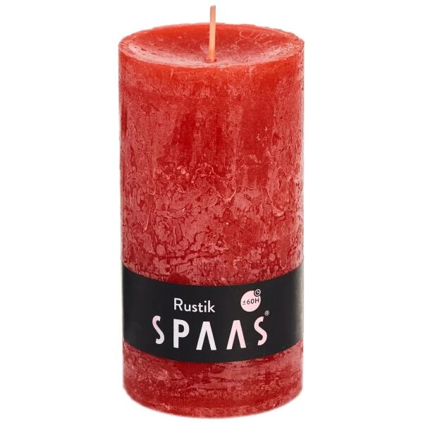 Rustieke Cilinderkaars Rood - 60 Uren 3 Rustieke Cilinderkaars Rood - 60 Uren