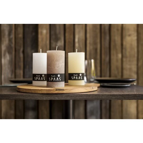 Rustieke Cilinderkaars Wit - 60 Uren 4 Rustieke Cilinderkaars Wit - 60 Uren - Afbeelding 2