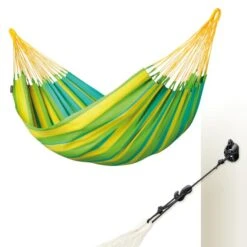 LA SIESTA Eénpersoonshangmat Sonrisa Outdoor - Limoengroen -Tuingereedschap Winkel sonrisa lime eenpersoons klassieke hangmat outdoor 1609769991 13 600