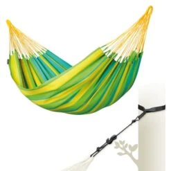LA SIESTA Eénpersoonshangmat Sonrisa Outdoor - Limoengroen -Tuingereedschap Winkel sonrisa lime eenpersoons klassieke hangmat outdoor 1609769991 14 600