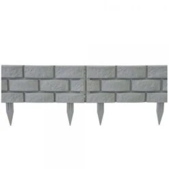 Tuinboord Baksteenmotief - Ca. 170 Cm - Set Van 4 Stuks -Tuingereedschap Winkel tuinafboording koppelbaar kunststof 1484061288 2 600