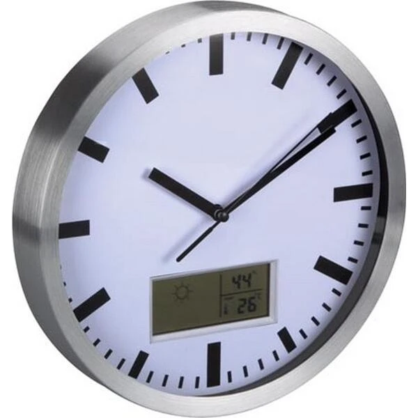 Wandklok Aluminium Met LCD- Display 4 Wandklok Aluminium Met LCD- Display - Afbeelding 2