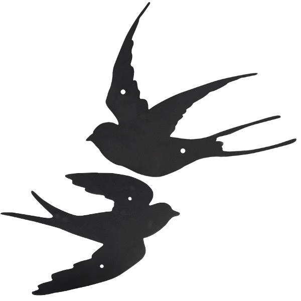 ESSCHERT DESIGN Muurdecoratie Zwaluwen - Set Van 2 Stuks 3 ESSCHERT DESIGN Muurdecoratie Zwaluwen - Set Van 2 Stuks