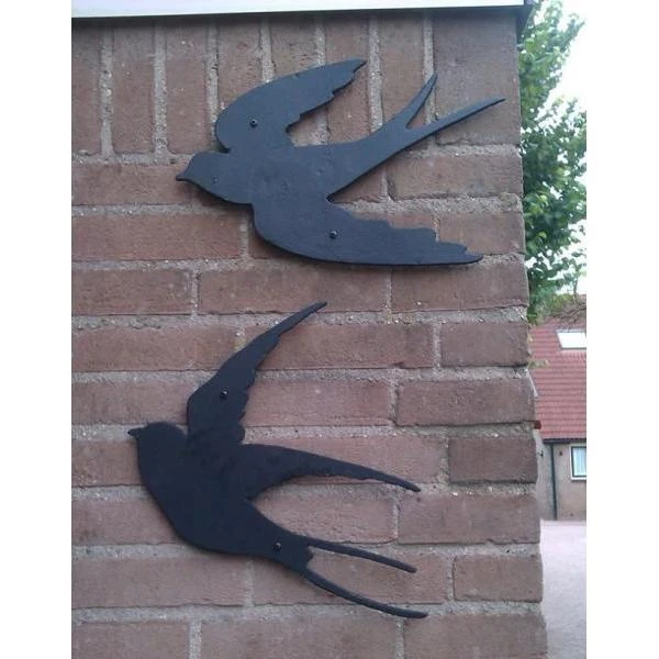 ESSCHERT DESIGN Muurdecoratie Zwaluwen - Set Van 2 Stuks 4 ESSCHERT DESIGN Muurdecoratie Zwaluwen - Set Van 2 Stuks - Afbeelding 2